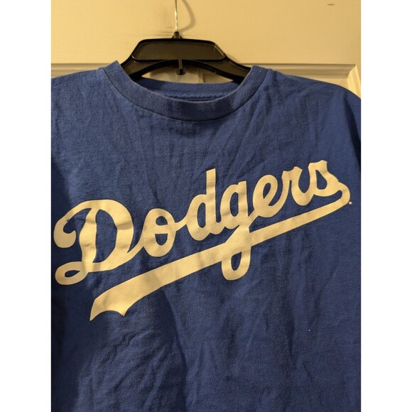 LA Dodgers Shirt Youth Large Blue Majestic MLB Baseball Tee 18x22 Game Day Fan - Picture 6 of 7